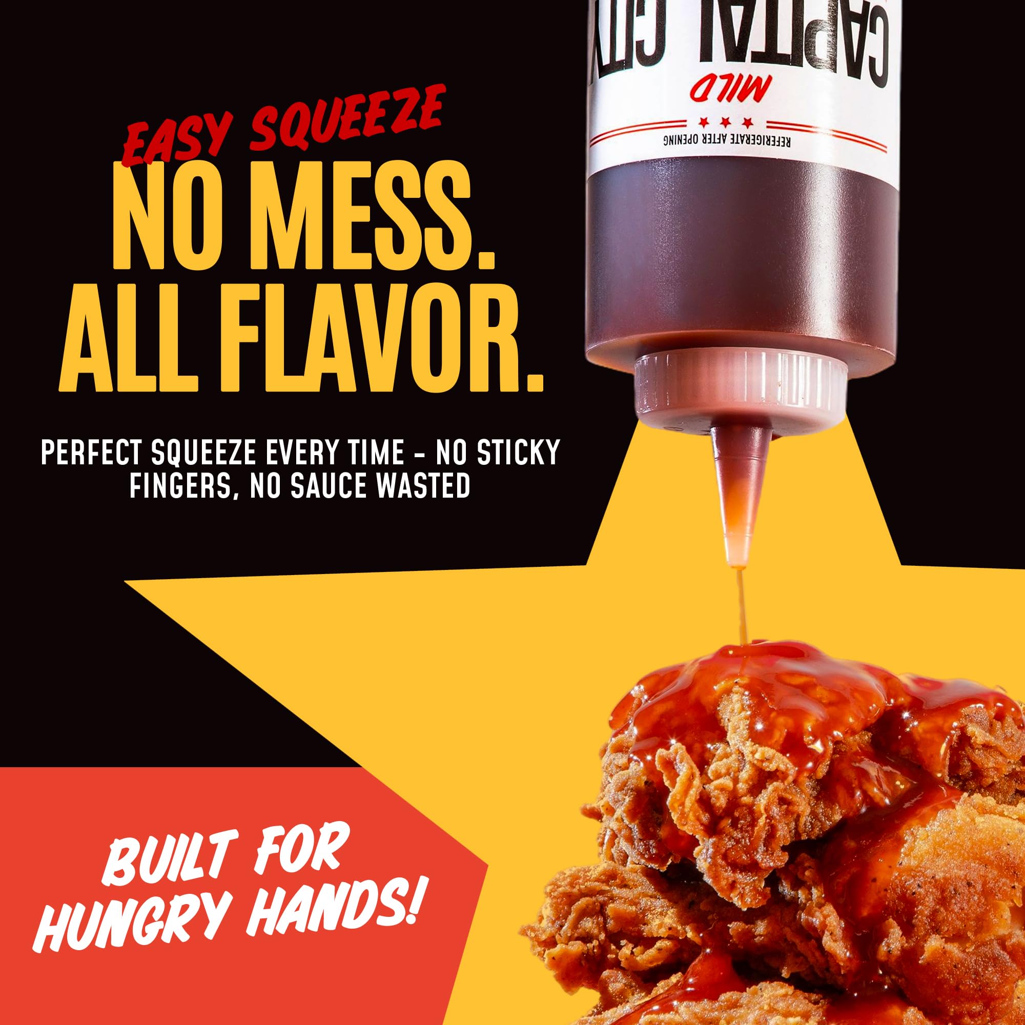 Capital City sauce pouring close-up shows texture and glossy finish for glazing benefit