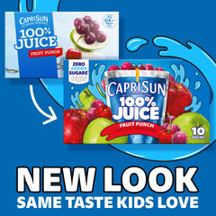 Capri Sun pouch close-up highlighting foil texture and natural juice appeal