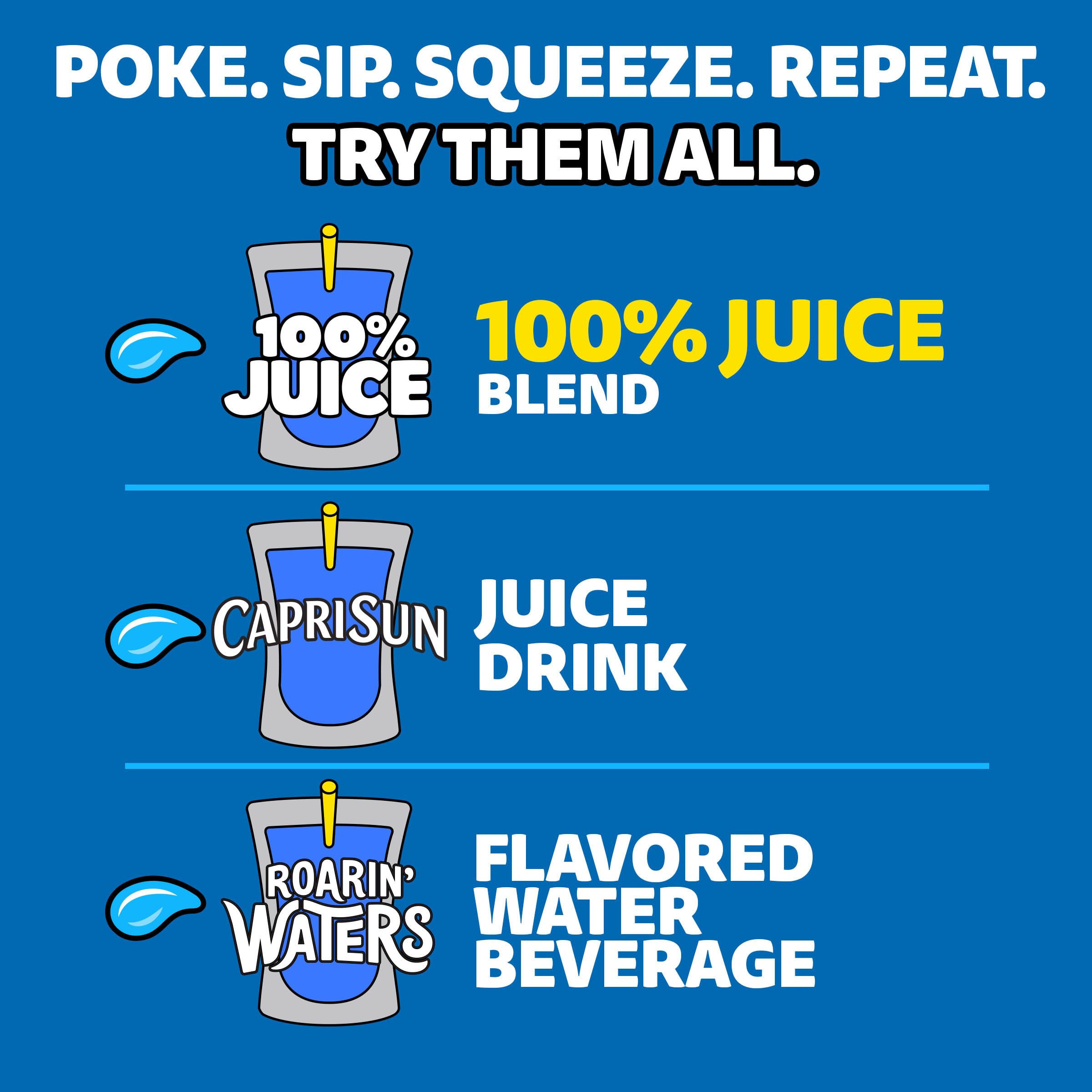 Capri Sun poured into a glass demonstrating color and serving portion clarity