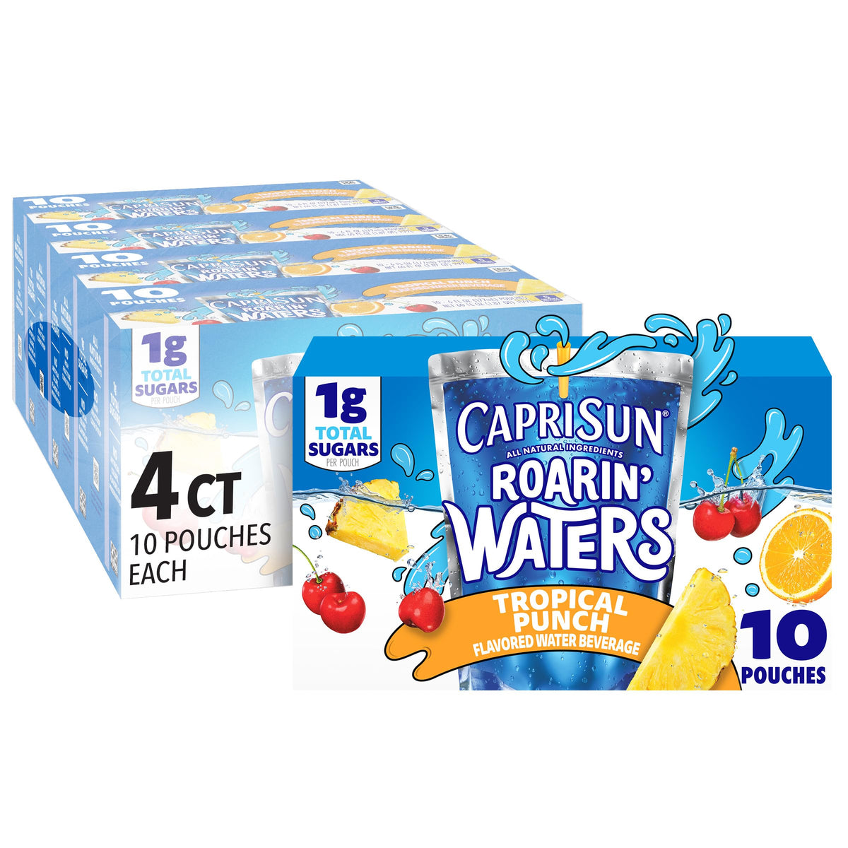 Capri Sun Roarin' Waters front pack showing brand and 40-count convenience