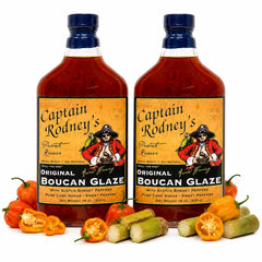 Captain Rodney's bottle front label showing brand and sweet heat appeal