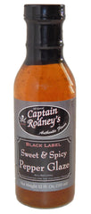 Captain Rodney's front bottle showing label and 12 fl oz size, emphasizes premium flavor