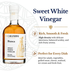 Carandini Bianca angled glass bottle showcasing compact size and elegant design