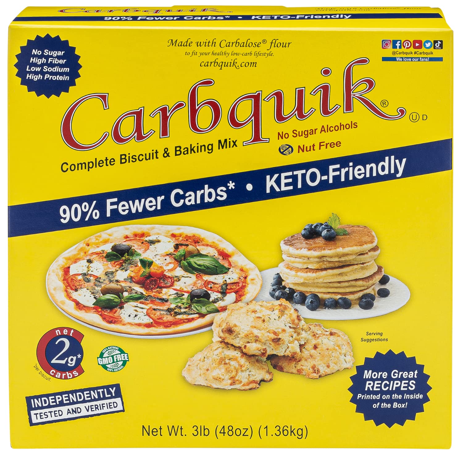 Carbquik front packaging 3 lb box showing label and benefits