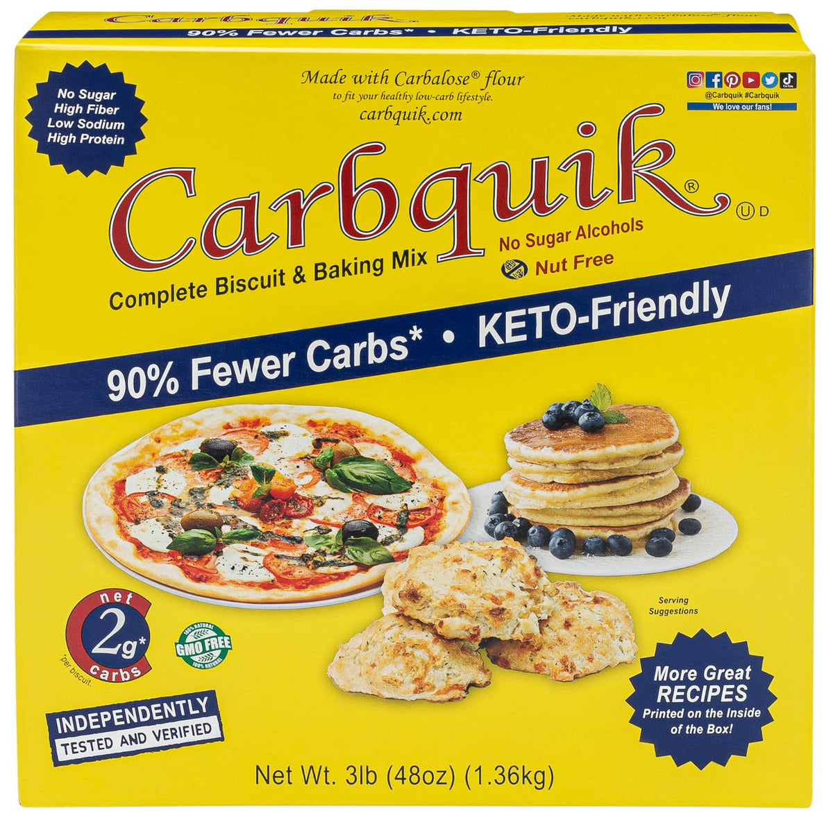 Carbquik front packaging 3 lb box showing label and benefits