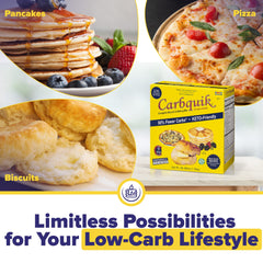 Carbquik pancakes served with berries showing quick breakfast option