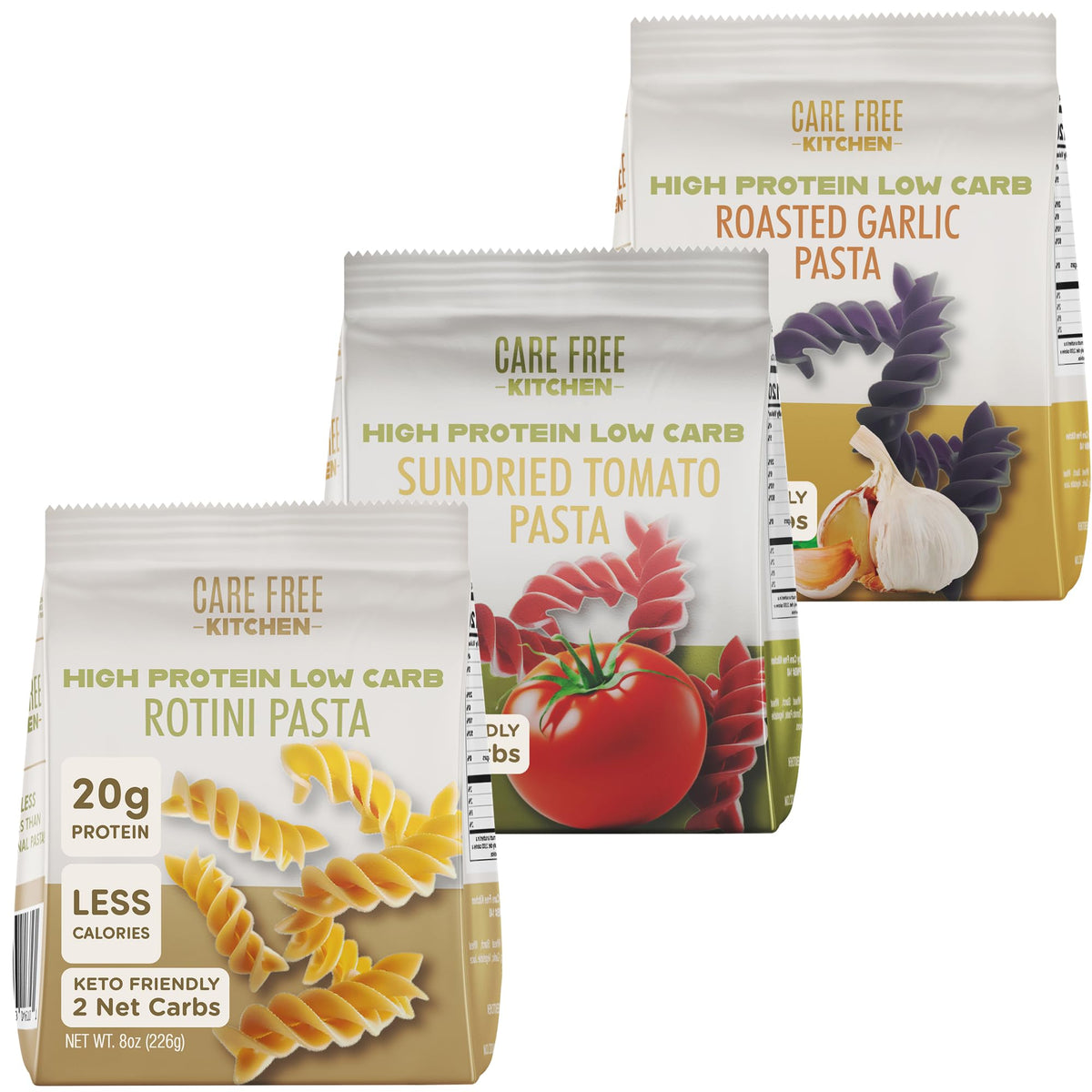 Care Free Kitchen front packaging showing product and low carb benefit