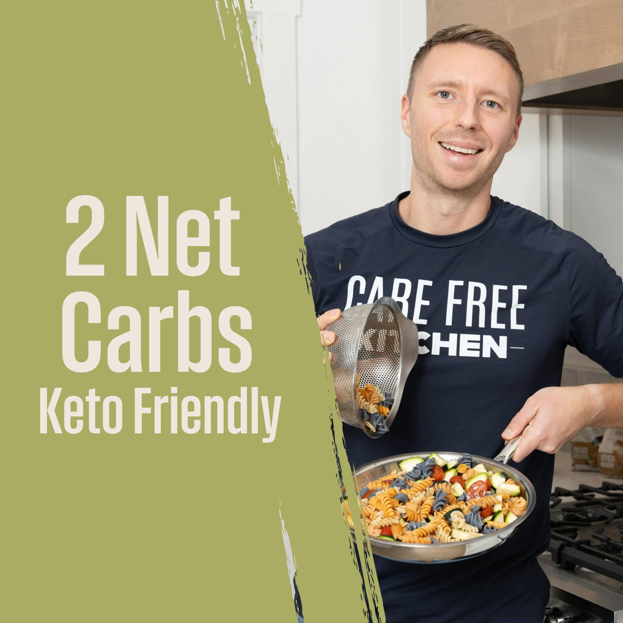 Care Free Kitchen pasta cooking in pot in kitchen for quick preparation