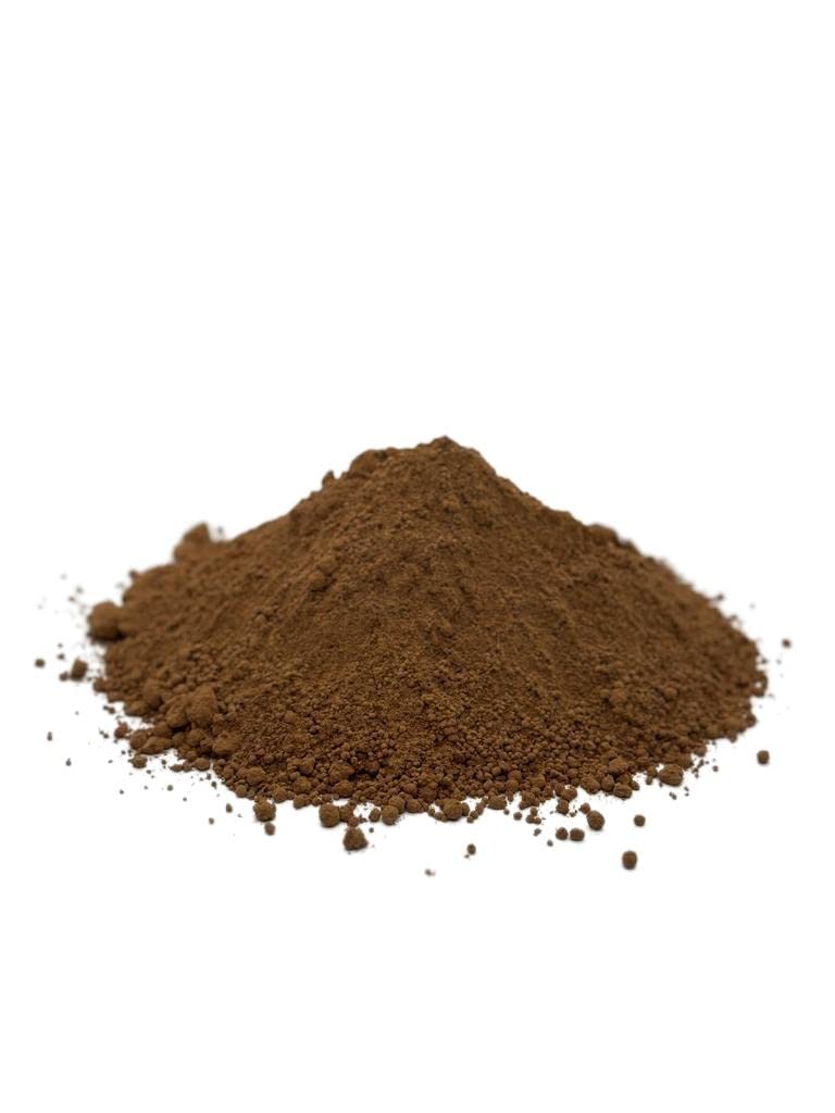 Caribbean Coastal Delights front packaging of 1 lb raw cacao powder showing label and seal benefits freshness