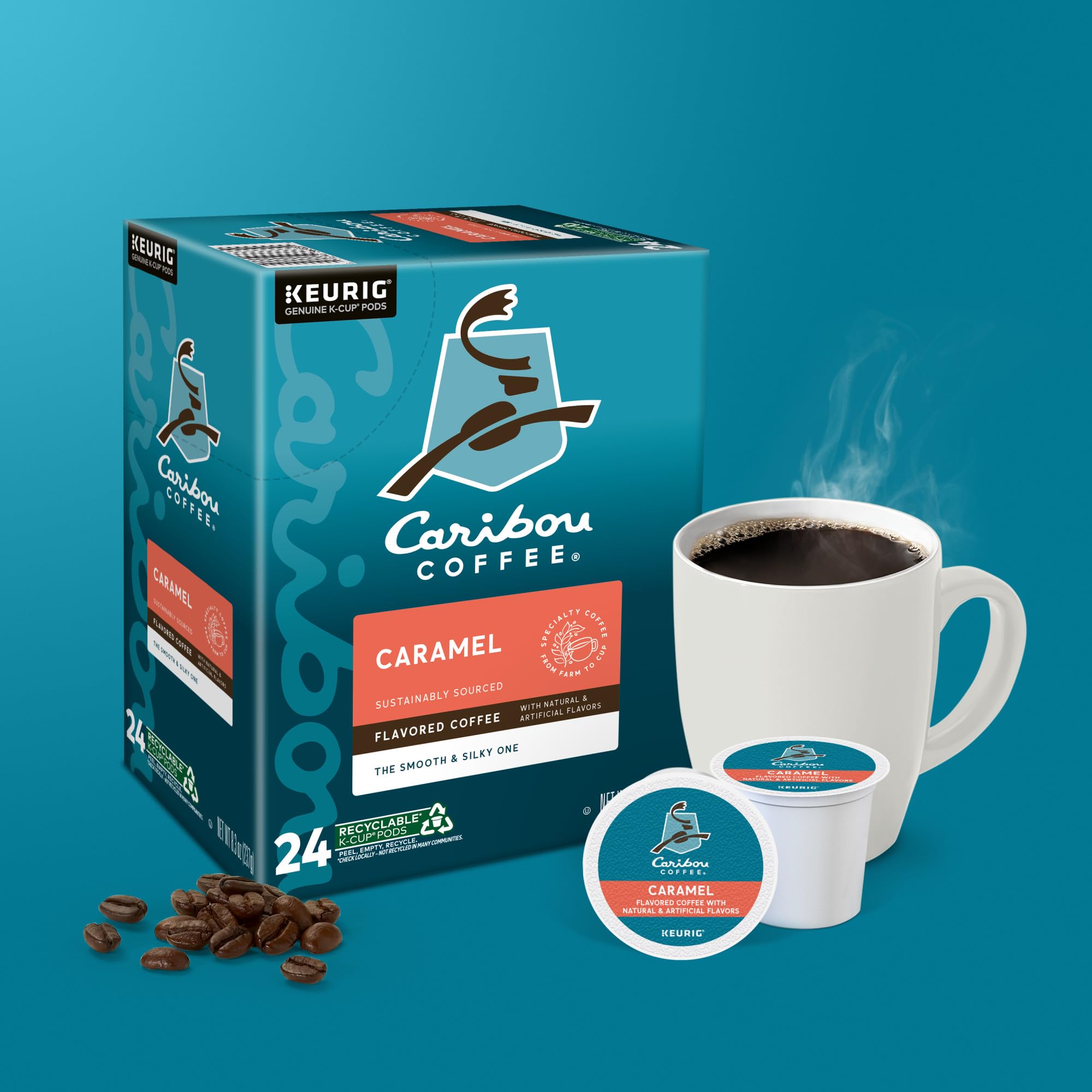 Caribou Coffee iced caramel coffee in glass showing versatility and refreshing sweet flavor
