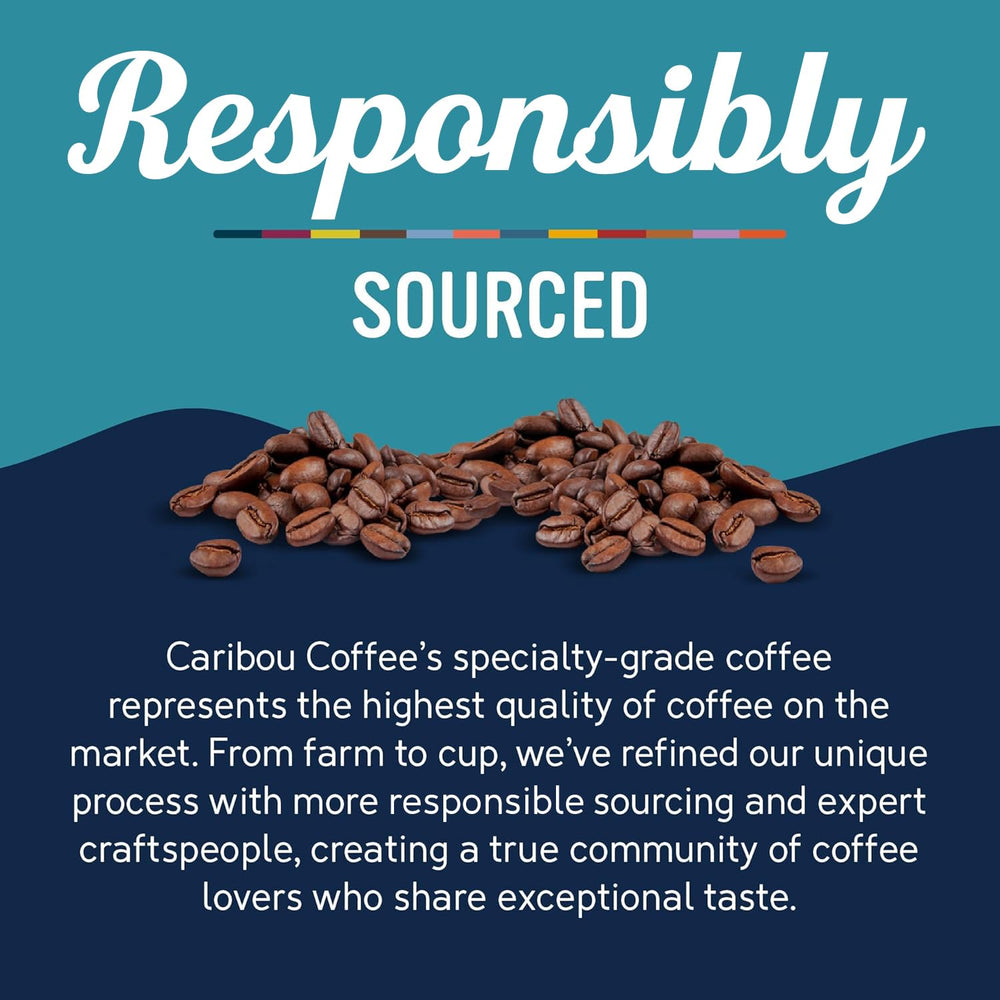 Caribou Coffee ground texture close-up showing medium grind for drip and pour-over