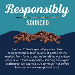 Caribou Coffee ground texture close-up showing medium grind for drip and pour-over