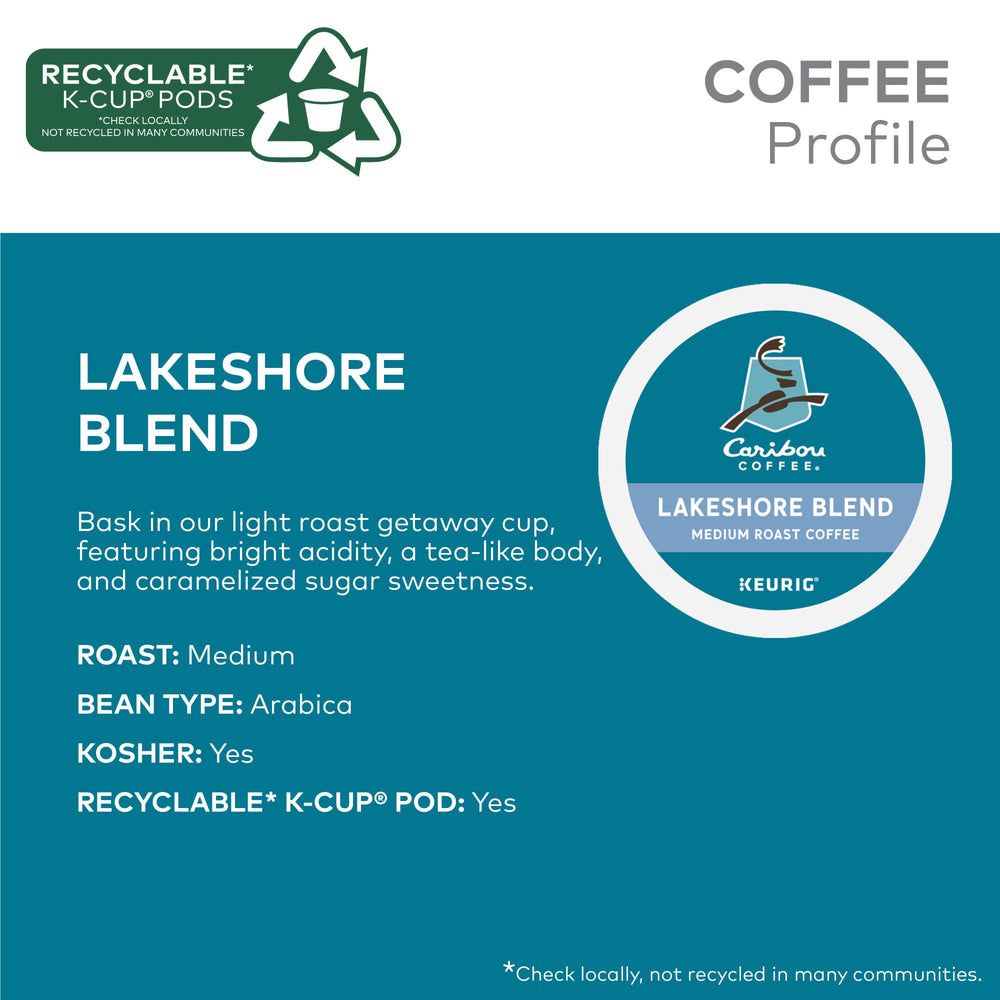 Caribou Coffee Lakeshore pod with brewed stream illustrating creamy finish