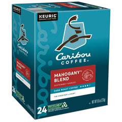 Caribou Coffee Mahogany ground coffee texture highlighting rich dark roast