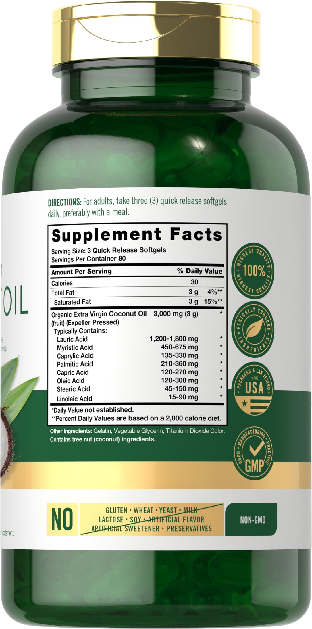 Carlyle bottle open with softgels visible for easy dosing
