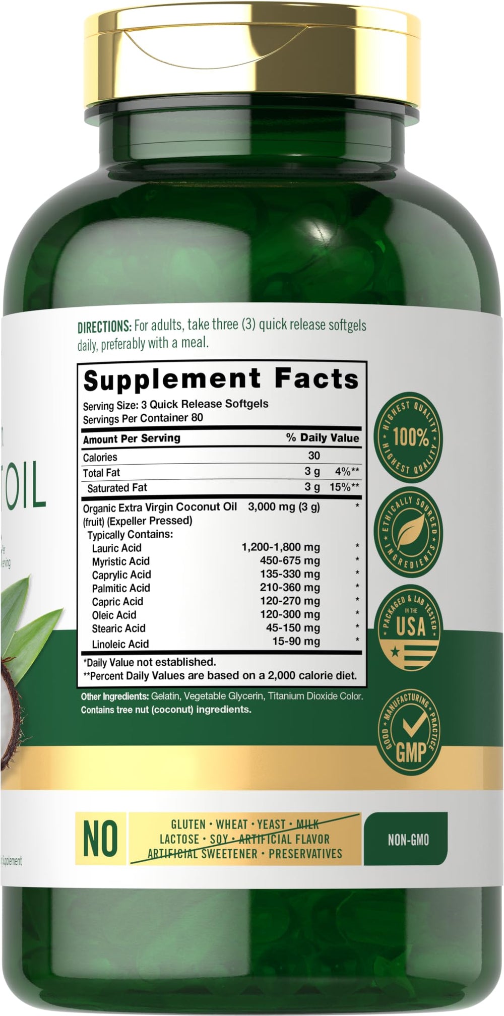 Carlyle bottle open with softgels visible for easy dosing