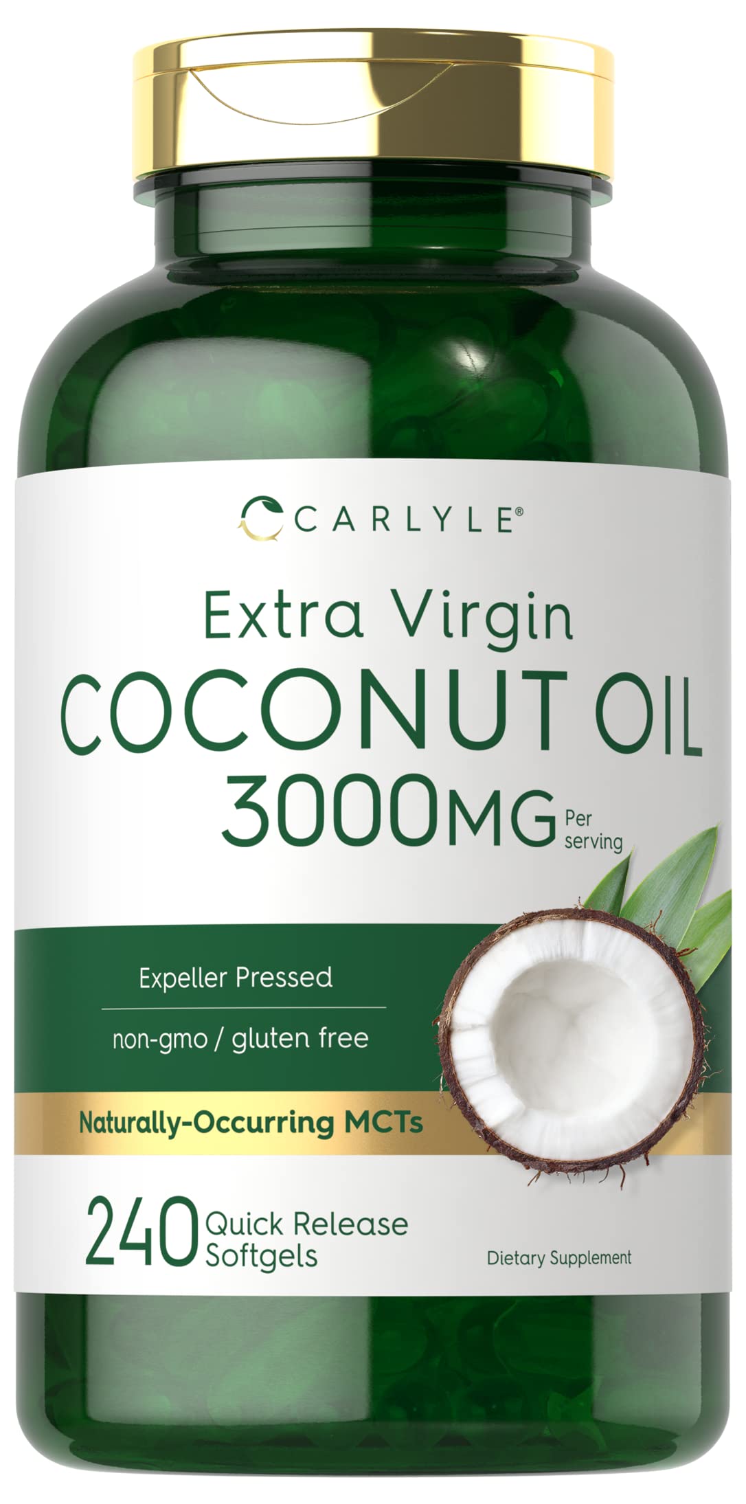 Carlyle front packaging showing 240-count bottle and benefits