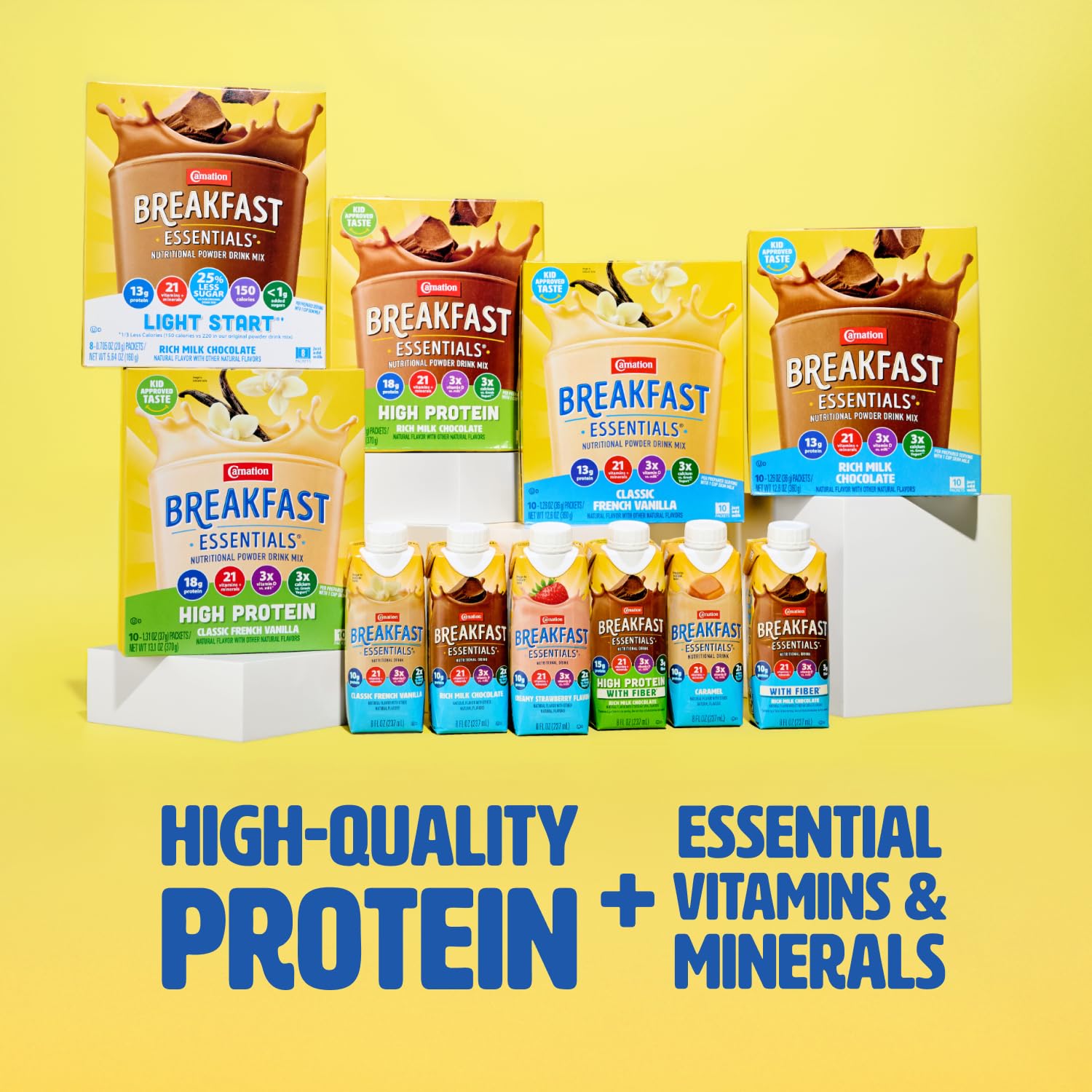 Carnation Breakfast Essentials individual packet displayed for easy portability