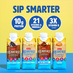 Carnation Breakfast Essentials bottle close-up highlighting smooth texture and easy-pour