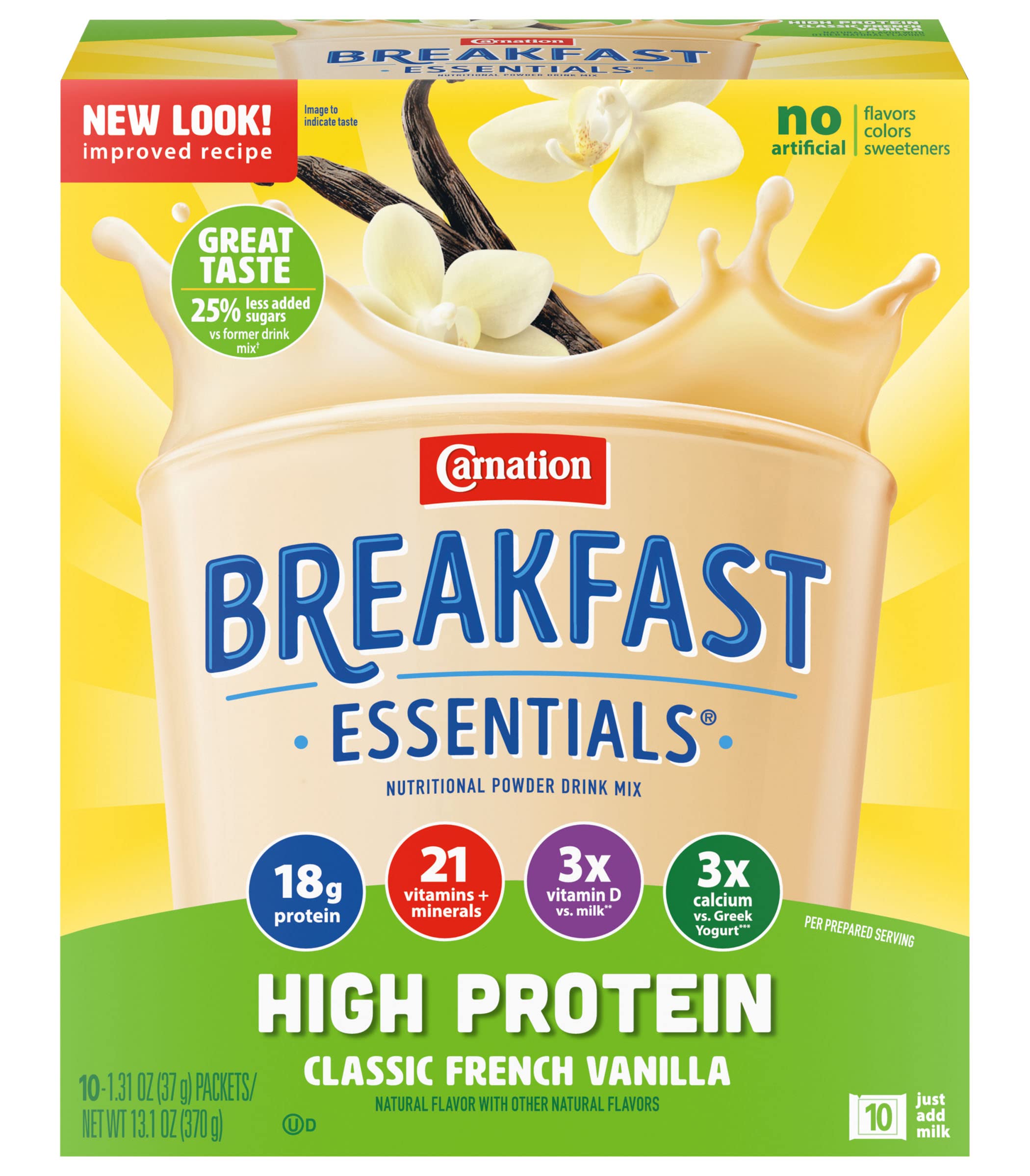Carnation Breakfast Essentials open container with visible powder, quick breakfast option