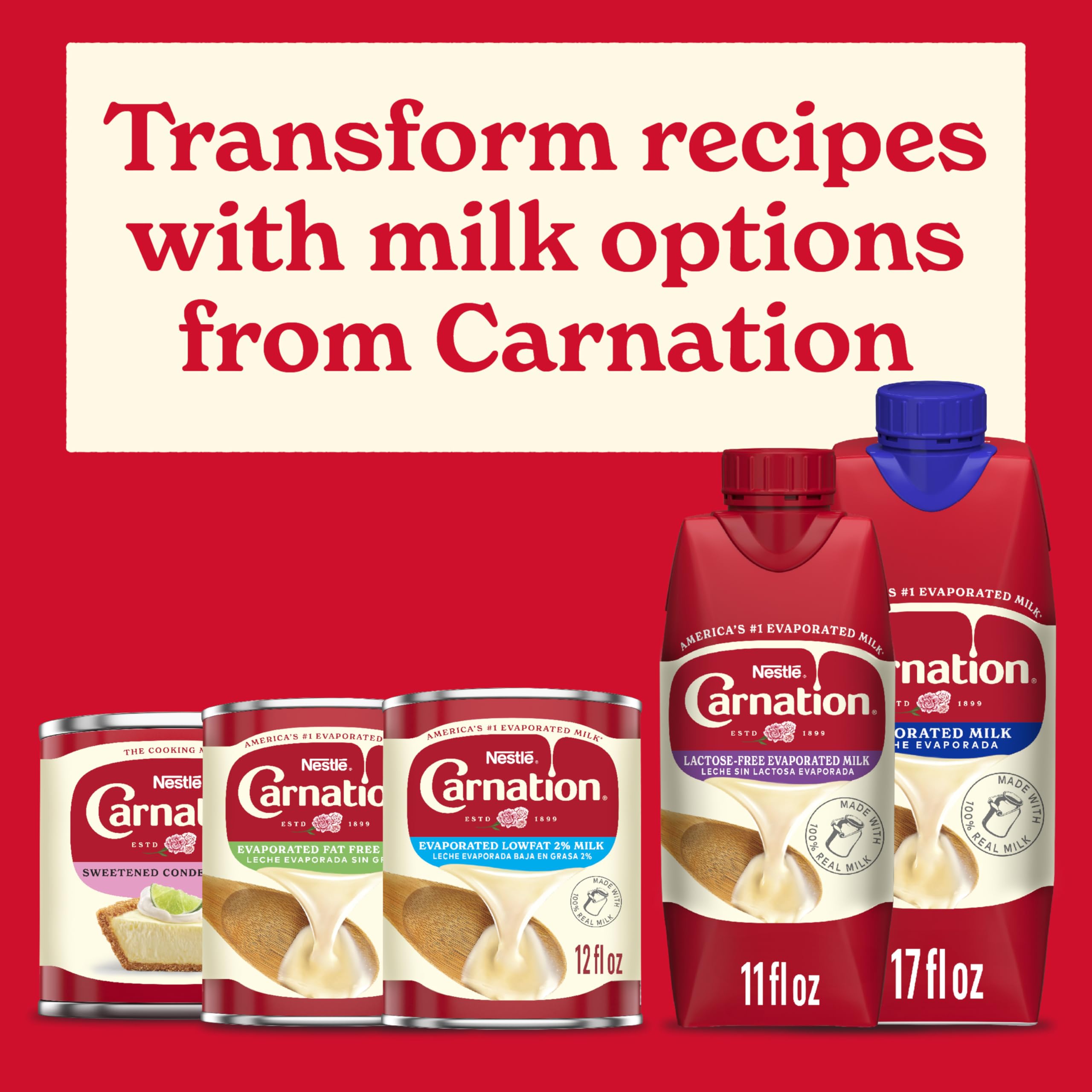 Carnation twelve-carton pack size next to measuring tools for portion planning