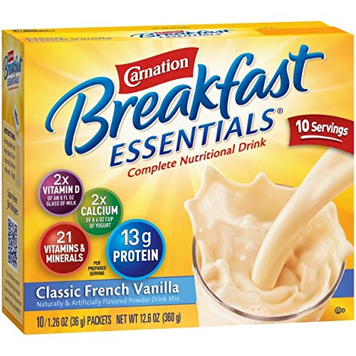 Carnation Breakfast Essentials powder close-up highlighting smooth texture and mixability