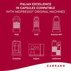Carraro pod held in hand for scale showing compact convenience and portioning