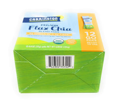 Carrington Farms single packet closeup showing texture and easy single-serve convenience