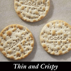 Carr's close-up texture shot showing thin crispness for better topping hold