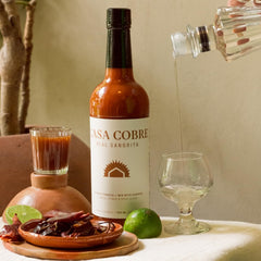 Casa Cobre label detail highlighting ingredients and handcrafted quality