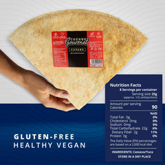 Casabe Gourmet crackers served with cheese and toppings showing versatile pairing options