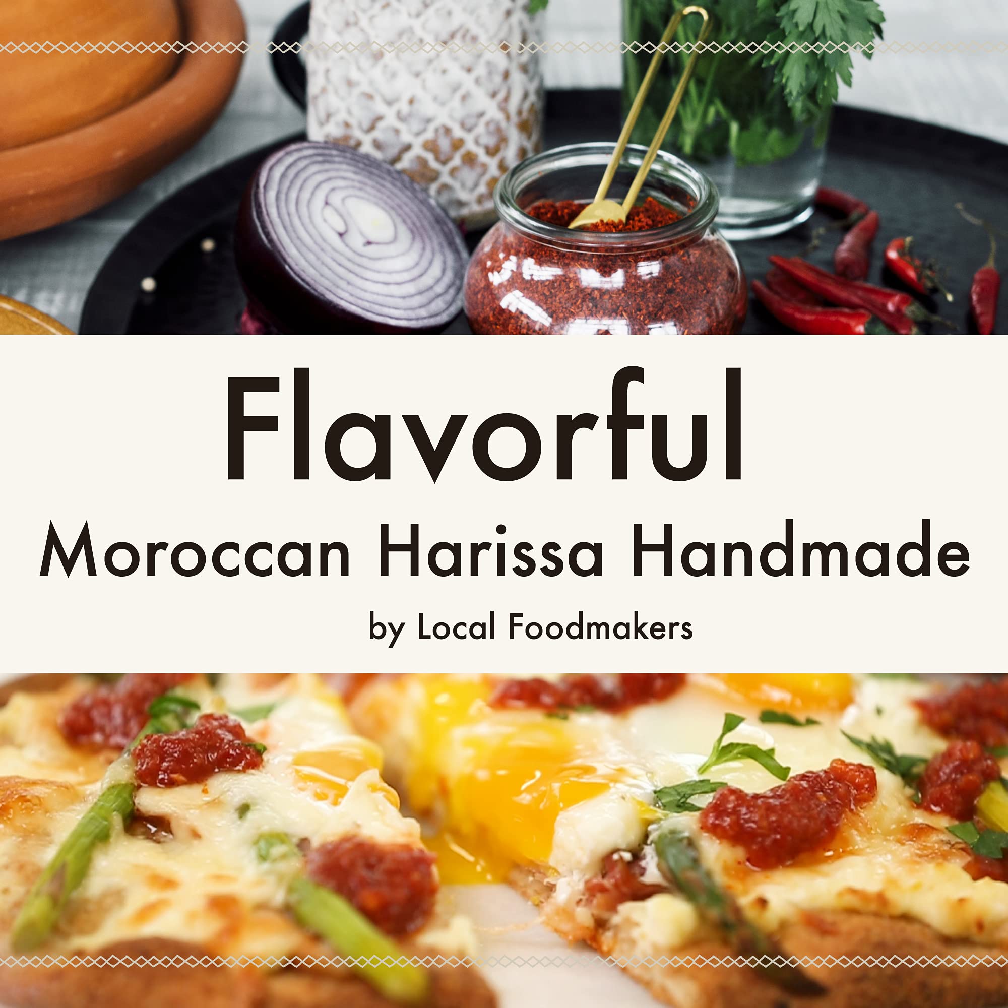 Casablanca Market harissa spread on sandwich adding bright spicy flavor