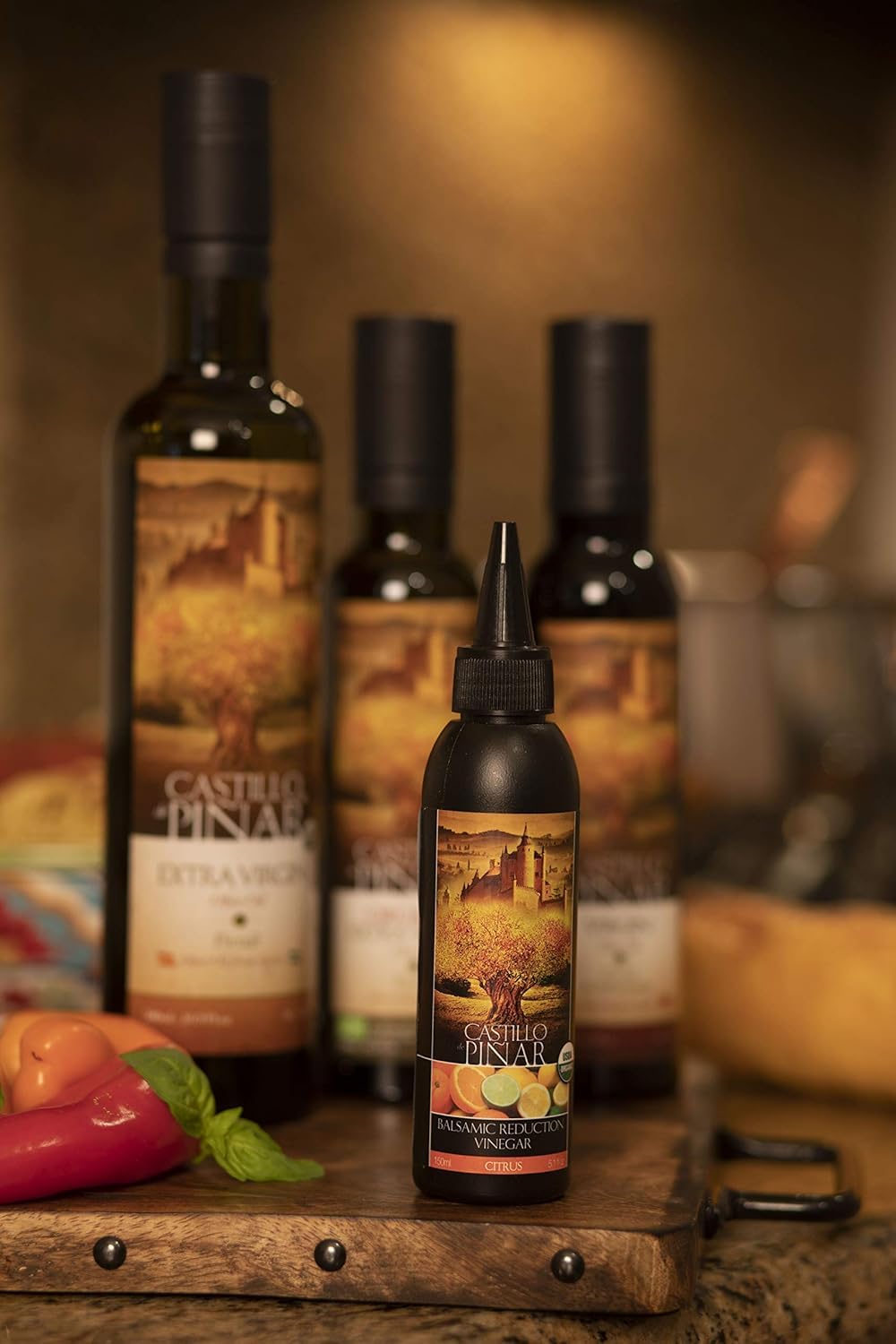 Castillo De Pinar drizzled salad with tomatoes and cheese, bright citrus lift for flavor