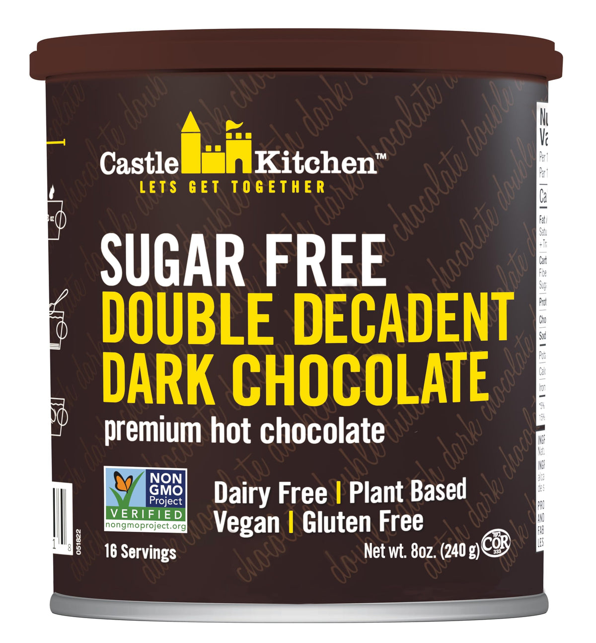 Castle Kitchen front can showing label and sugar-free benefit