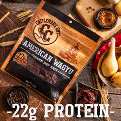 CATTLEMAN'S CUT open bag revealing thick-cut pieces for easy on-the-go snacking