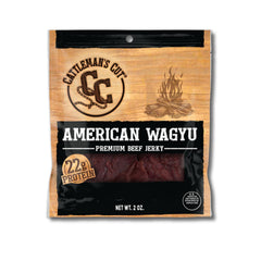 CATTLEMAN'S CUT close-up of jerky texture highlighting tender marbling and savory appeal