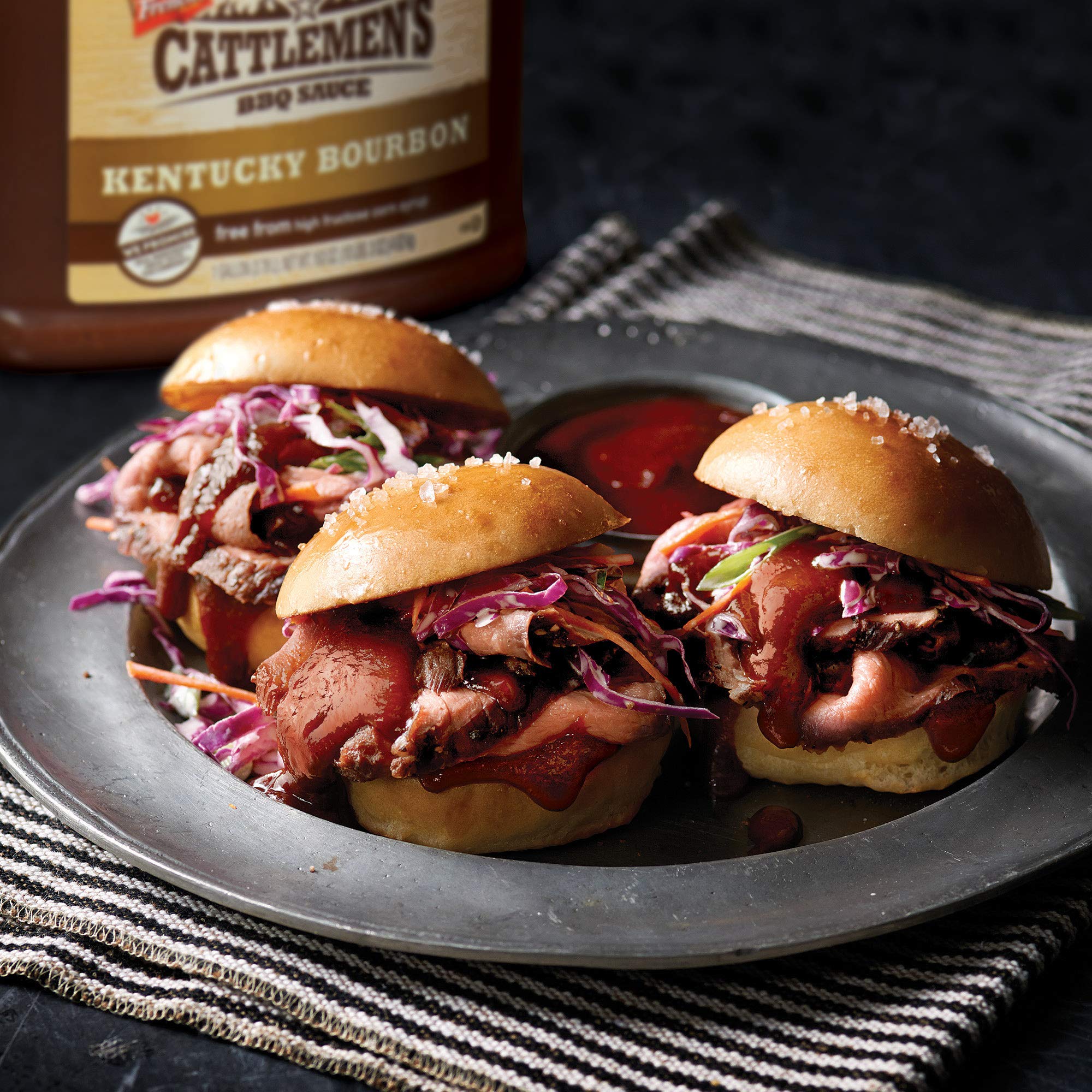 Cattlemen's label detail showing ingredient clarity and premium branding
