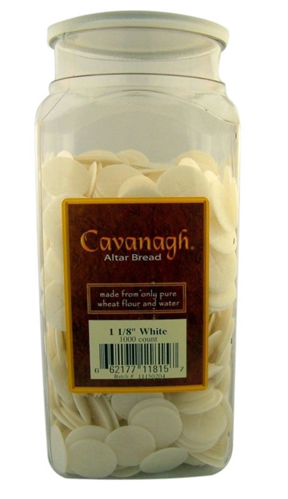 Cavanagh altar bread front packaging showing 1000 wafers for reliable communion supply
