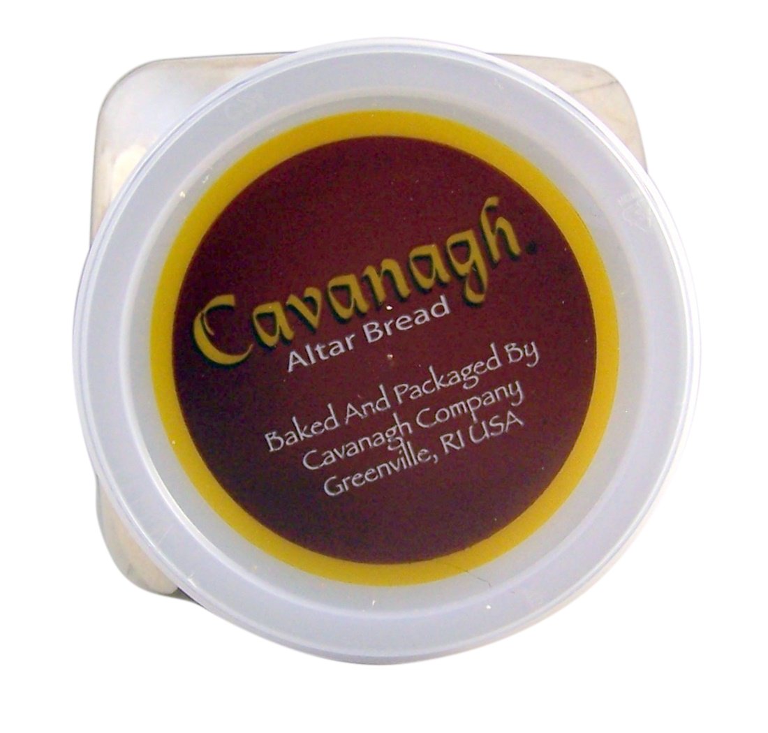 Cavanagh wafers arranged on a communion table ready for service