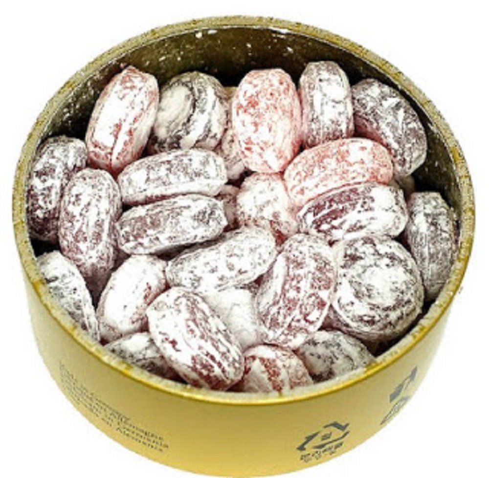 Cavendish & Harvey sour cherry candy close-up showing smooth hard texture and clear fruit flavor