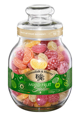 Cavendish & Harvey front jar shot showing elegant tin and mixed fruit colors, gift-ready