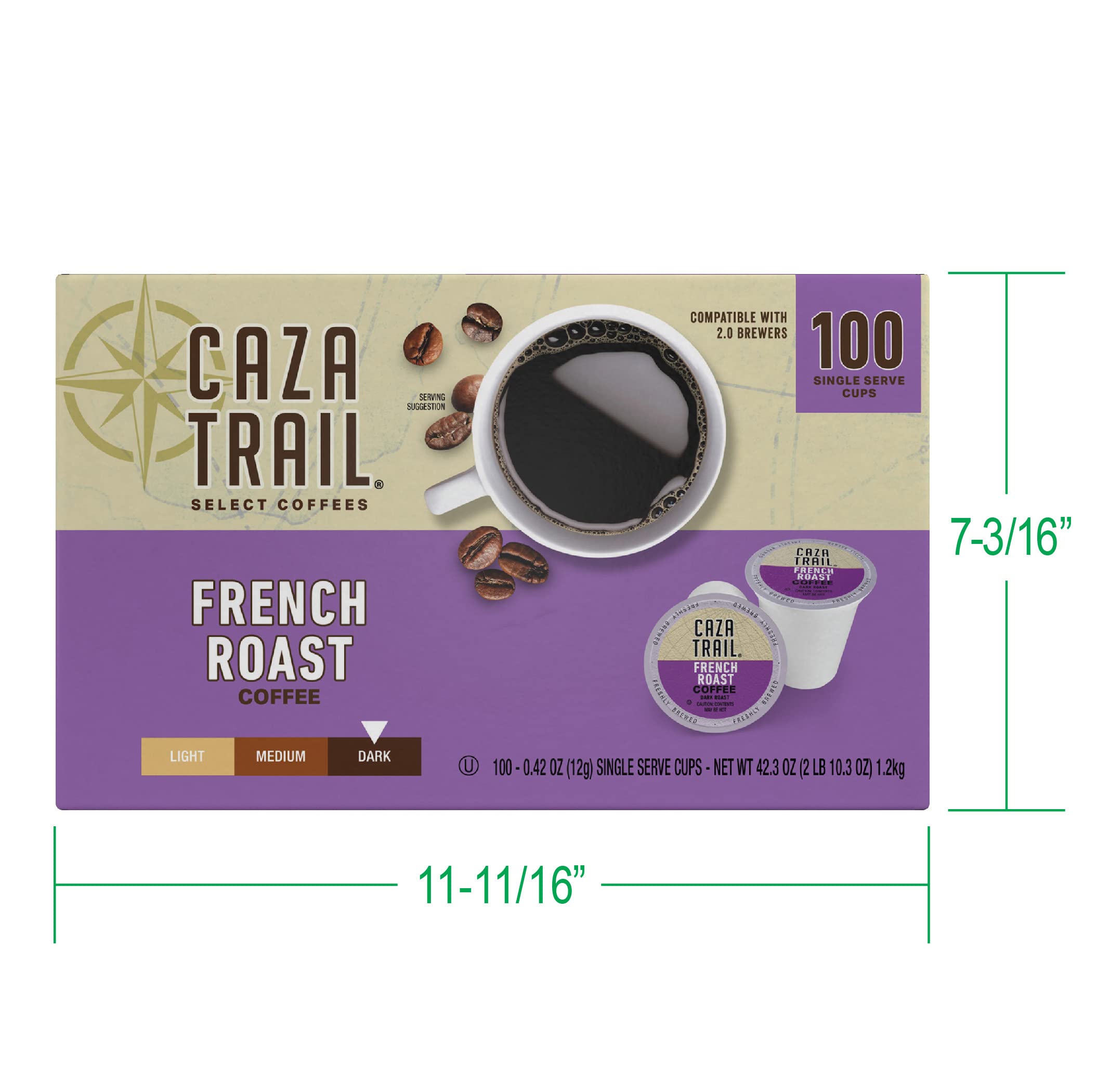 Caza Trail pod beside ruler showing size and easy storage benefit
