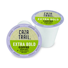 Caza Trail single-serve cup close-up highlighting sealed pod and preserved aroma