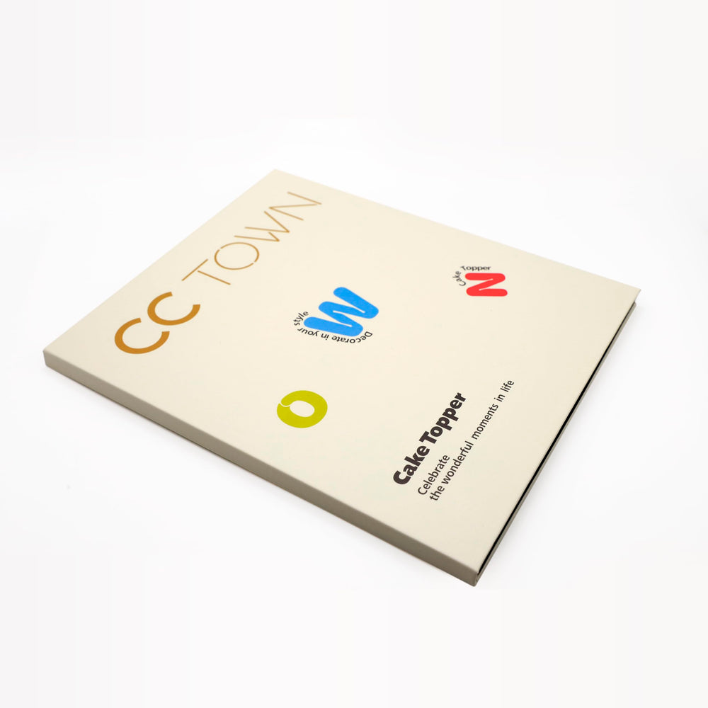 CC TOWN topper beside ruler showing 6 by 6.7 inch size for scale