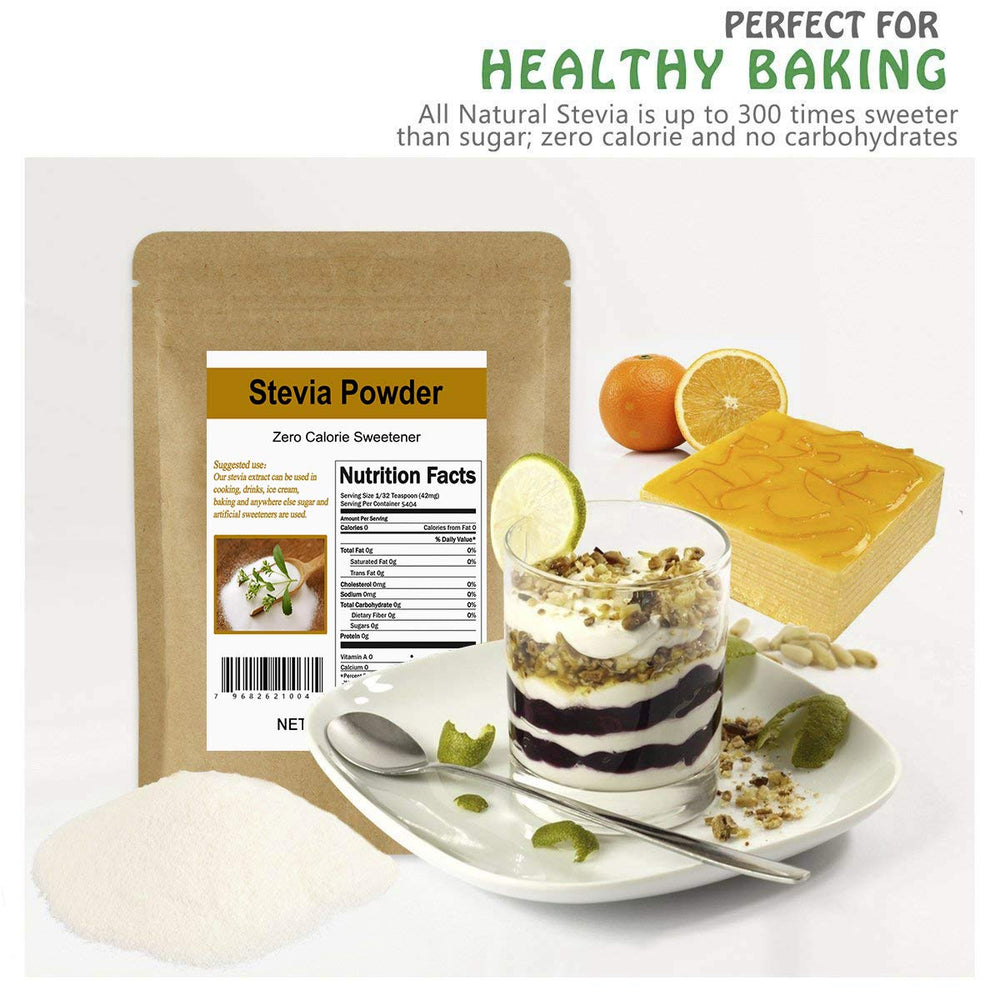 kitchen counter scene with CCnature stevia used in baking and drinks