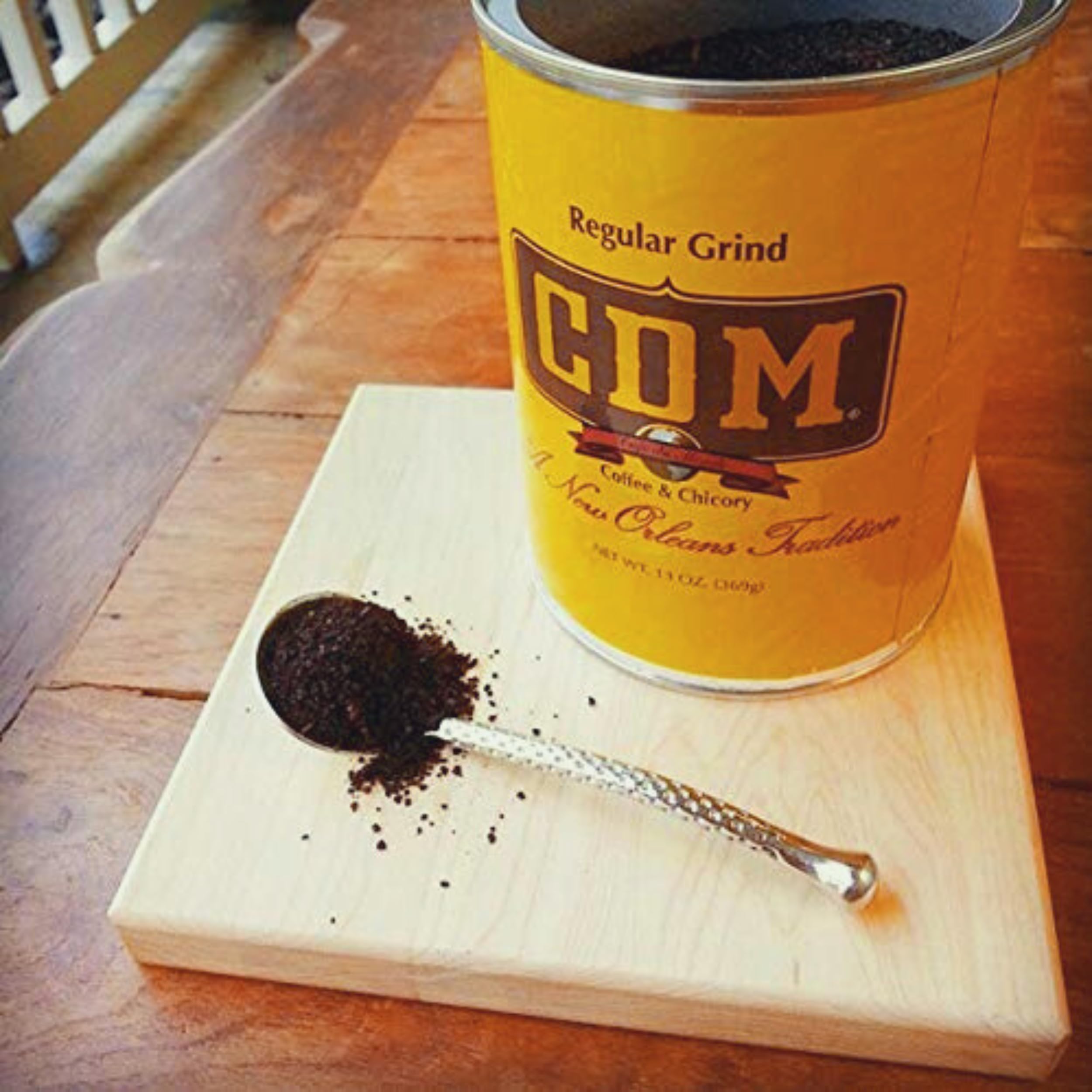 CDM close-up of coffee and roasted chicory bits showing roast quality