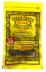 Cedar Creek front packaging showing 4oz bag and clear branding for portable protein