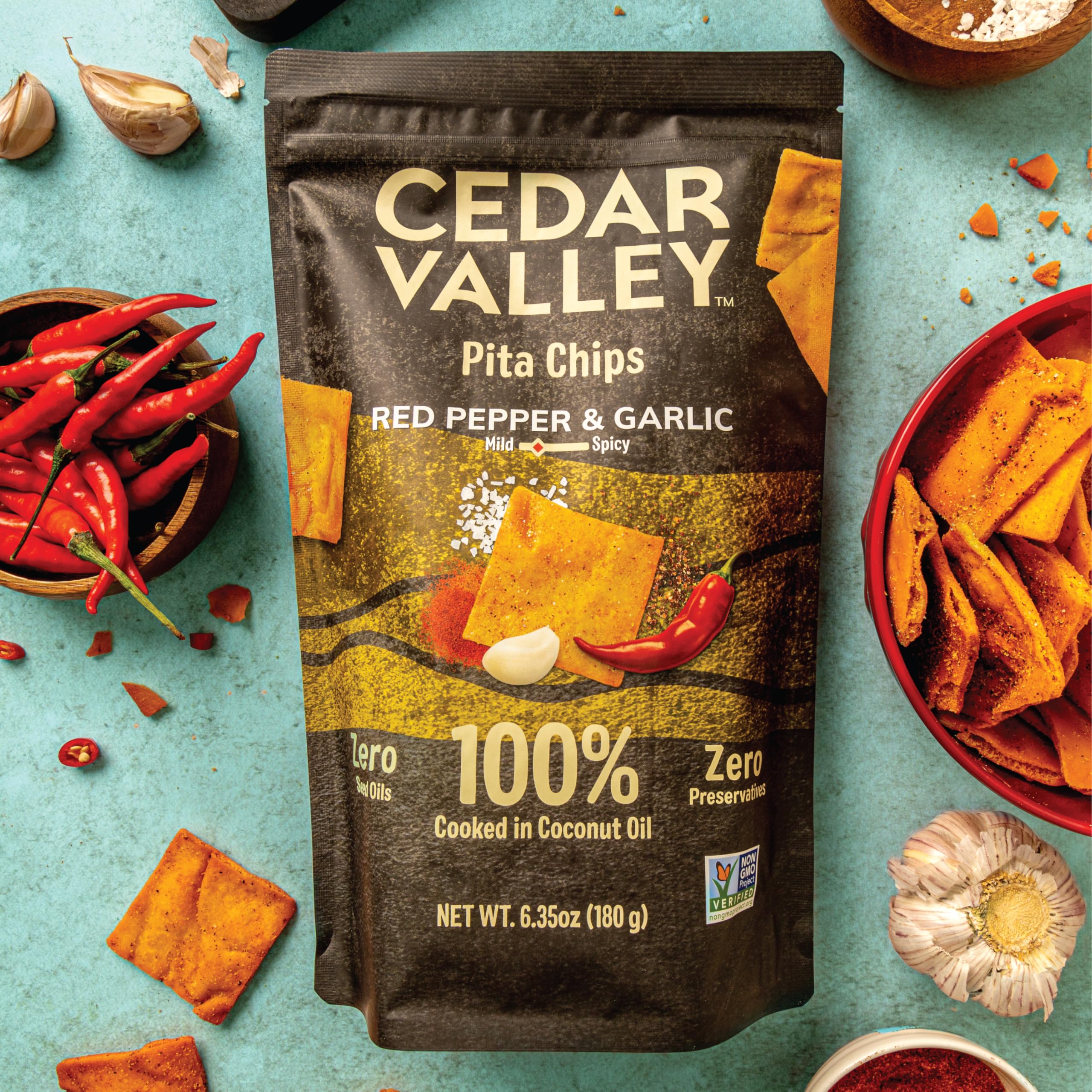 Cedar Valley chips arranged on wooden board for appealing kitchen serving