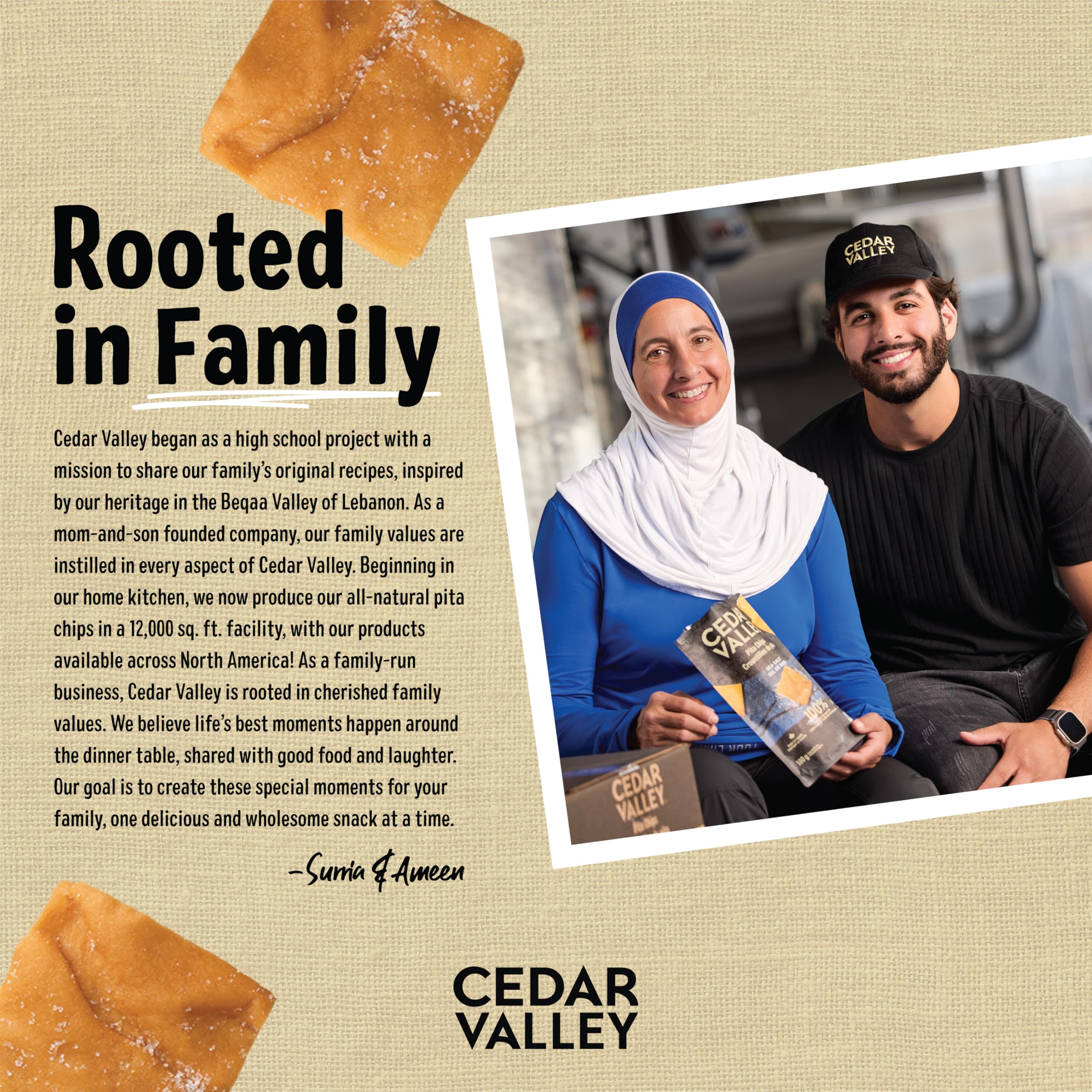 Cedar Valley stacked chips revealing double-layer construction for crispness