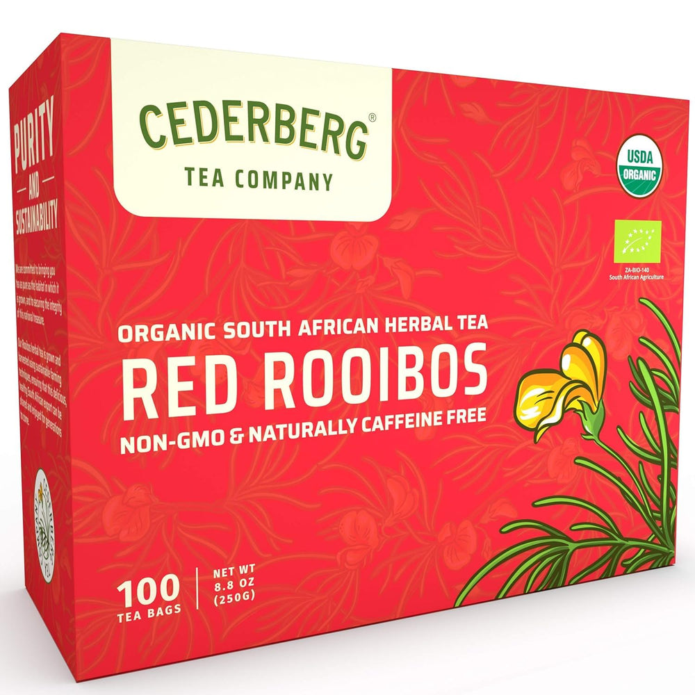 Cederberg Tea Company front packaging showing 100 teabags and freshness seal
